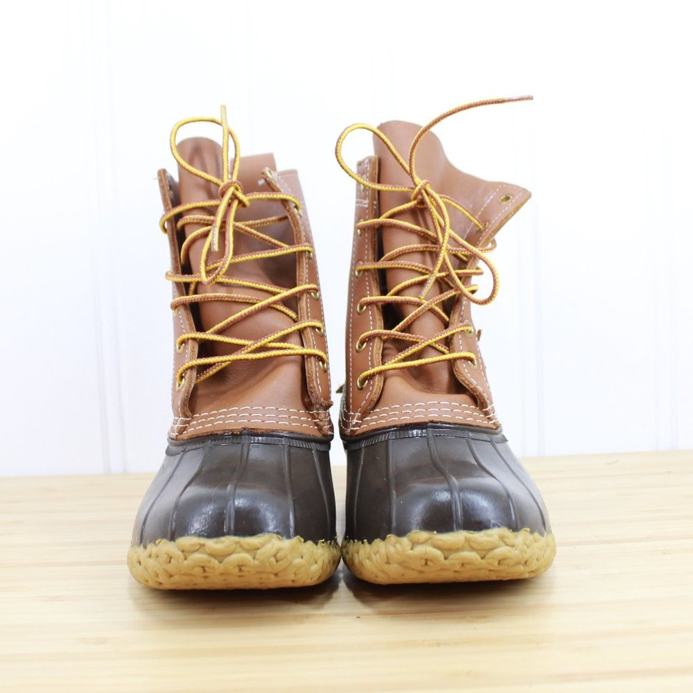 LL BEAN Ankle 8 Inch Lace-up Unlined Leather Duck Boots Size 6 W - Picture 4 of 10